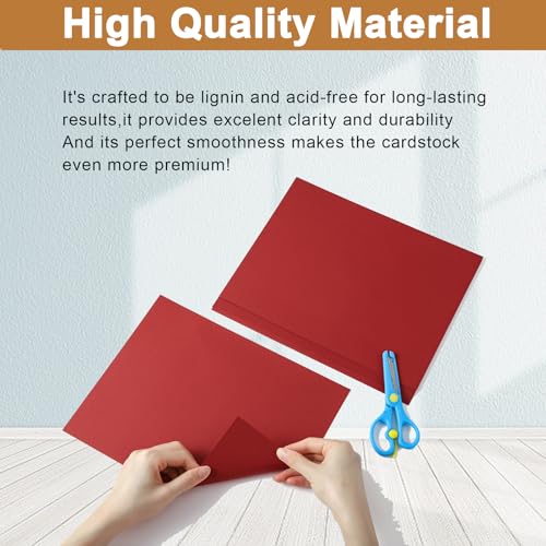 Silunkia 28 Sheets Christmas Red Cardstock 8.5 x 11 Craft Paper 92lb - color: Red, size: 28 Sheets