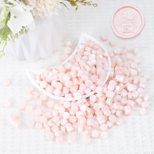 Light Pink Wax Seal Beads, HOSEALING Premium 360pcs Sealing Beads for Wax Seal Stamp, Pink Sealing Wax Pellets Refill Pack for Wax Seal Kit, Wedding Invitations, Envelope Letter Sealing - color: Light Pink