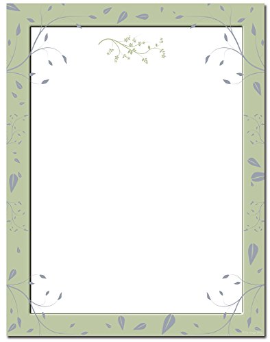 Sage Leaves Letterhead Laser & Inkjet Printer Paper, 100 pack - size: 100 Pack, style: Sage Leaves