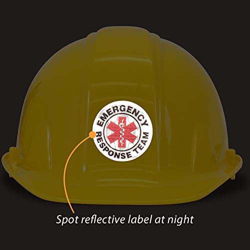 SmartSign Emergency Response Team Pack of 5 Hard Hat Labels | Retro-Reflective, 2" Circle - color: Emergency Response Team