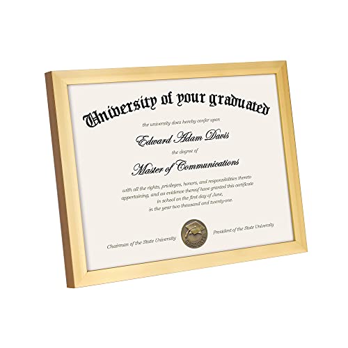 upsimples Certificate Frame, 8.5 by 11 Glass Diploma Frames, 10 Pack, Gold - color: Gold, size: 8.5x11 (Pack of 2)