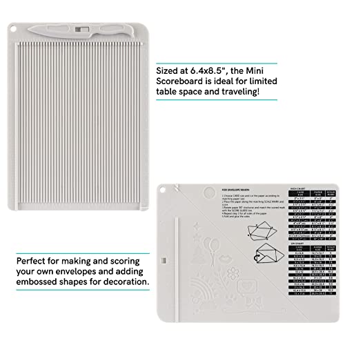 2Pcs Score Board Multi-Purpose Scoring Board Envelope Maker with Bone Folder and 3 in 1 Corner Rounder Paper Punchfor Card Making and DIY Projects Multi- Purpose Scoring Board & Score and Fold Tools - color: White；blue, size: Score Board with Bone Folder+