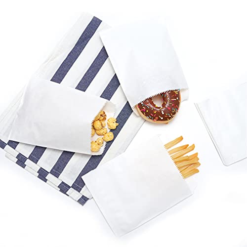 100-pack 4x6 Inches White Kraft Paper Bags for Bakery Cookies Treats Snacks Sandwiches Popcorn Small Gift bag - color: White-4x6 Inch