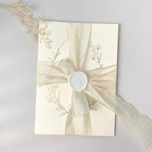 Pollize 50Pcs Wax Seal Stickers, Wedding Invitation Envelope Stickers - color: White