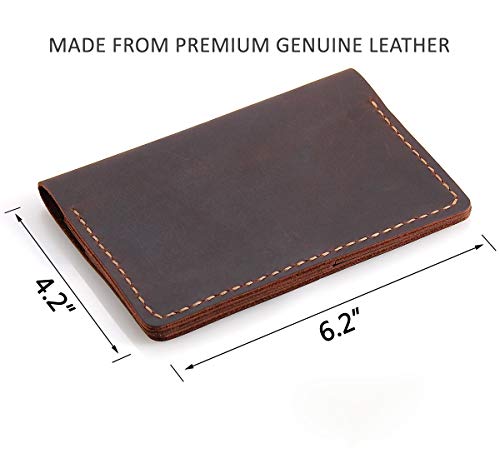 Robrasim Leather Journal Cover for Field Notes, Notebook Cover for Moleskine Cahier, Handmade Vintage Leather Cover for 3.5" x 5.5" Notebooks, Coffee