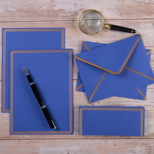 50 Pack Stationery Set with Envelopes, Blue, 6x8 Inches - color: Blue, size: 6x8 Inches