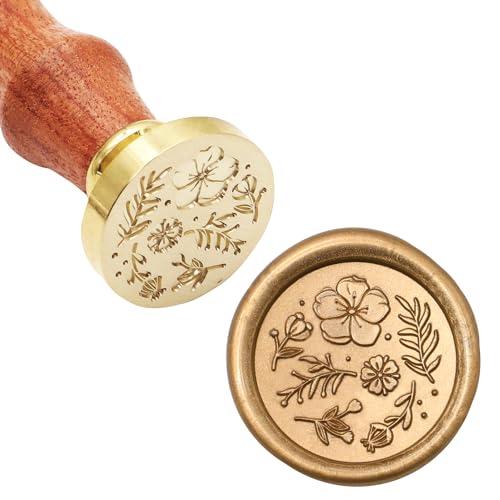 SWANGSA Floral Wax Seal Stamp Kit with Sealing Wax Beads for Envelope - color: Floral