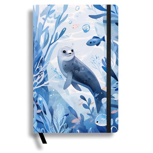 RICCO BELLO Wide Ruled Hardcover Diary Journal, Seal - color: Blue Seal