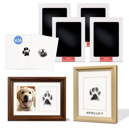 MYPAWLETS Pet Pawprint Ink Pads & Frames Kit,Dog Nose Print,4 Pack - size: 4 Packs-Medium