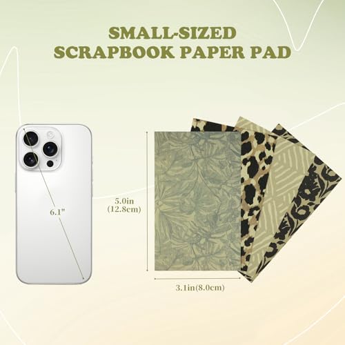 60 Sheets Textured Scrapbook Paper, Neutral Leopard Zebra Floral Vintage Ephemera, 5.0 x 3.1 Inch Single Sided Craft Paper for Junk Journal, Card Making, DIY Crafts and Collages - color: Gray