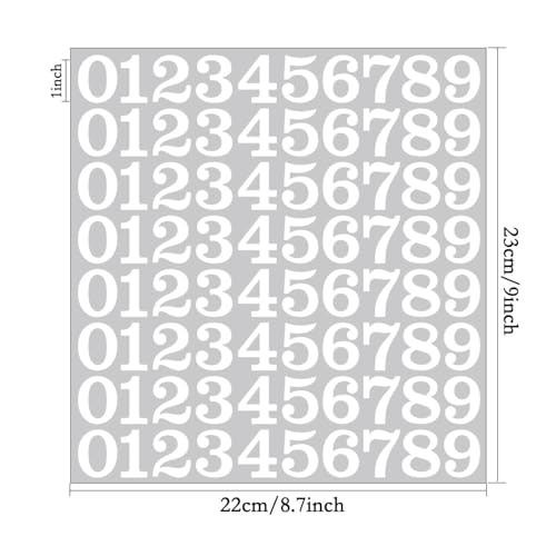 800 Pcs 1 Inch Number Stickers,10 Sheets Vinyl Waterproof Mailbox Numbers,Self-Adhesive 0-9 Number Labels for Office,Classroom,Storage Boxes,Organizers (White, 1 Inch) - color: White, size: 1 Inch