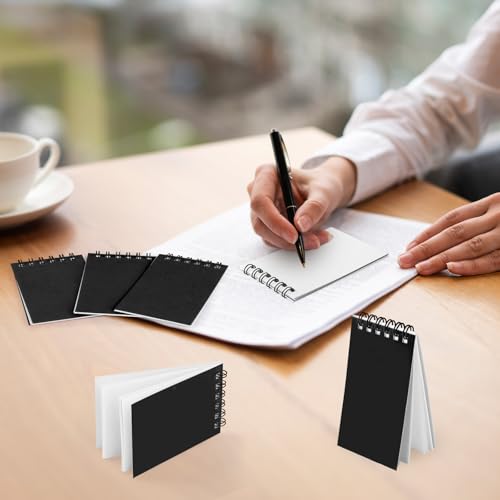Hooqict 24 Pack Small Pocket Notebook Black Mini Notebooks Party Favors Bulk Spiral Notepads with Lined Pages, Memo Pads Pocket Size for Work, Office, Travel, Classroom, 3.9 x 2.4 Inches - style: Black