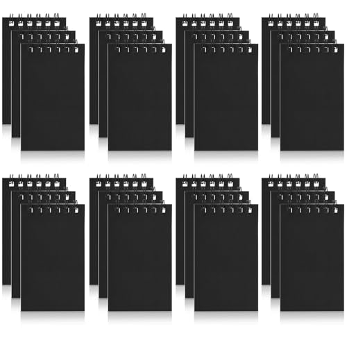 Hooqict 24 Pack Small Pocket Notebook Black Mini Notebooks Party Favors Bulk Spiral Notepads with Lined Pages, Memo Pads Pocket Size for Work, Office, Travel, Classroom, 3.9 x 2.4 Inches - style: Black