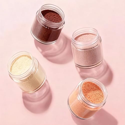 Eternal Moment 50 Pack 2 OZ Plastic Jars Clear Cosmetic Container with Lids | Round Makeup Jar for Lotion, Cream, Ointments, Eye Shadow, Rhinestone, Samples, DIY Travel Storage ( Pink Lid ） - color: Pink Lid, size: 2 Ounce