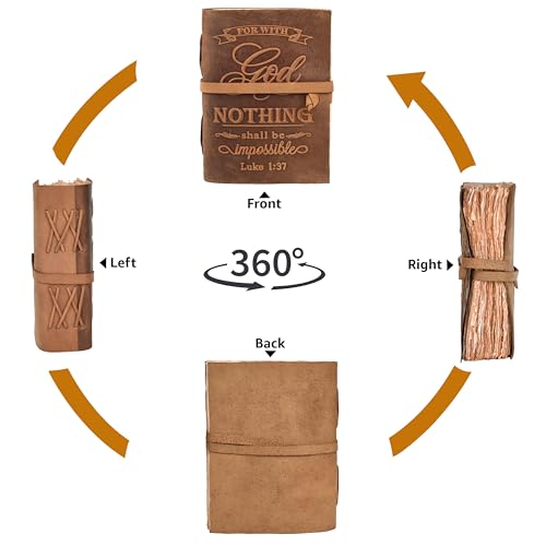 LEATHER VILLAGE Christian Journal, Natural Tan 7x5. - color: Brown, size: 7 inches X 5 inches