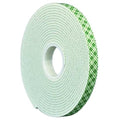 3M 4032 Double Coated Urethane Foam Tape, Bonding, Attaching, Mounting, White, 1 in x 5 yd, 1 Roll