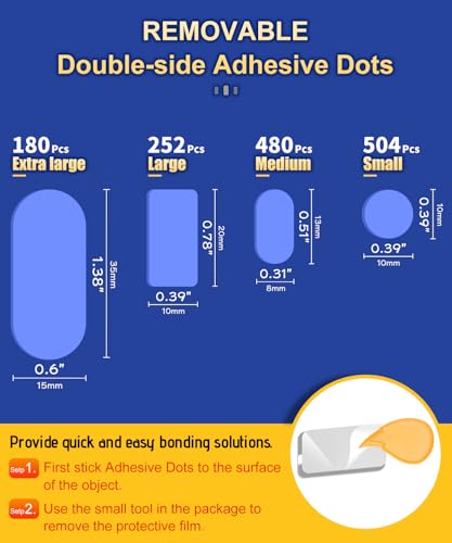 PHIXBEAR Removable Adhesive Dots, No Trace Museum Poster Mounting Putty - size: Medium-Standard