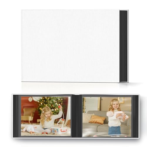 Popotop Photo Album 4x6 48 Pockets for Wedding Gifts,Linen Hardcover Picture Albums for Family Anniversary Baby Vacation Pictures - color: White, size: 48 Pockets