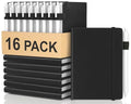 Oucaru Small Notebook 16 Pack, A6 Pocket Notebook, Mini Lined Journal - color: B-Midnight Black, style: 16 Pack