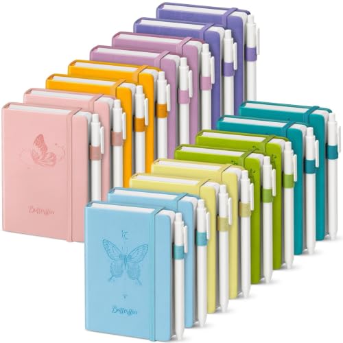 Oucaru Small Notebook 16 Pack, A6 Pocket Notebook with Butterfly Design - color: A-Candy Colors, style: 16 Pack