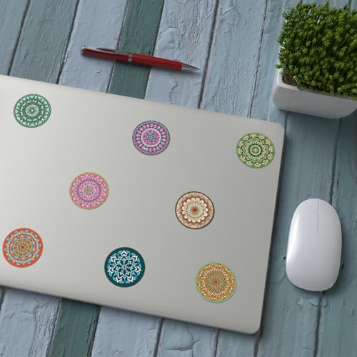 Pack 90 Pcs Aesthetic Mandala Sticker for Laptops Phone Cases Water Bottles Skateboard Scrapbooks Journals Funny Stickers Weatherproof Large Vinyl Decals Car Laptop Accessories - color: Sensory A29