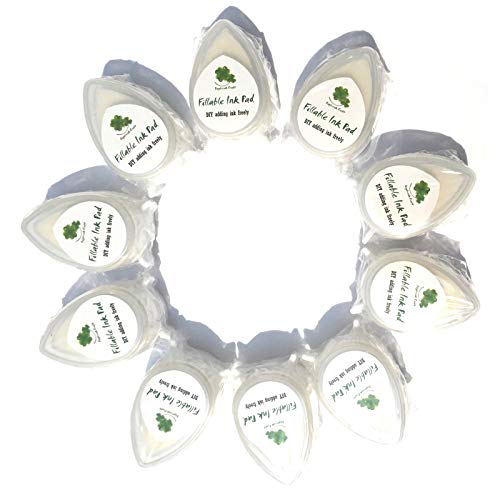 10Pcs Water Drop White Empty Pad without Ink for Stamp Reinker | High Density Sponge,Add Ink Freely