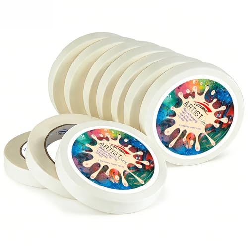 0.75in White Beige Masking Tape Bulk 10 Rolls 550Yds Craft Art School Home Office General Multipurpose Adhesive Tape - size: 0.75inch-10roll