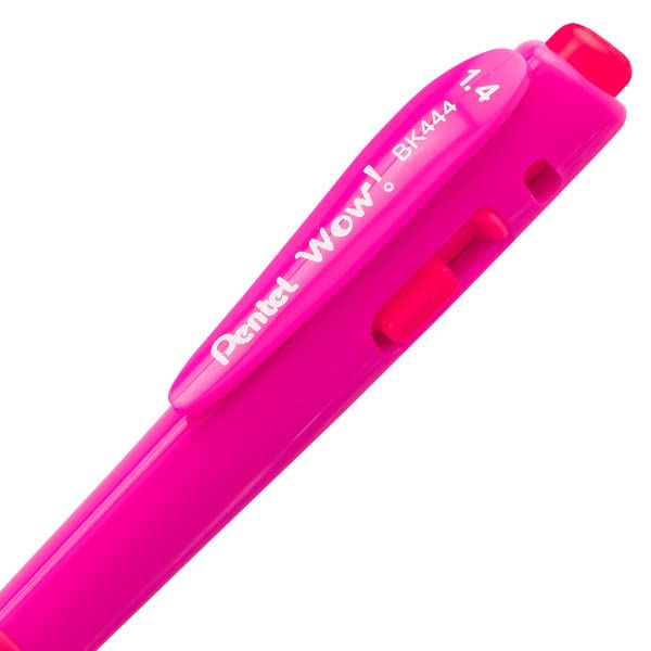 Pentel Wow! Retractable Ballpoint Pen, (1.4mm) Bold Line, Assorted Ink Colors, 8 Pack (BK444BP8M)