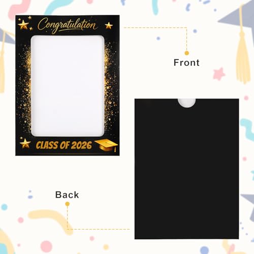 50Pcs 4x6 Paper Picture Frames Bulk, Class of 2026 Hanging Pictures with String Photo Hanger with Clips Hanging Photo Display Wall Decor, Diy Picture Frame Craft Graduation Photo Banner for Picture Board for Photos - color: Class of 2025