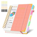 Hardcover Spiral Notebook Journal with Removable Dividers Tabs - color: Pink, size: 8"x10"