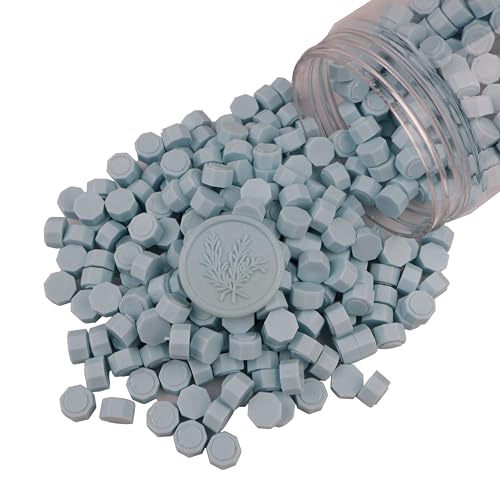 400 Pieces Sealing Wax Beads for Seal Stamp, PORXFLY Wax Seal Beads Great for Wedding Invitations, Wine Packages,Cards Envelopes, Gift Wrapping (Ocean Blue) - color: Ocean Blue