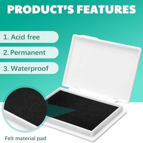MotiMind 8 Pcs Archival Pigment Waterproof Ink Pad for Stamps, Black - color: Black