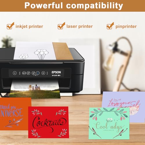 Silunkia 100 Packs 10 Assorted Colors Blank Cards and Envelopes 5 x 7 - color: Multicolor, size: 5x7-100pcs