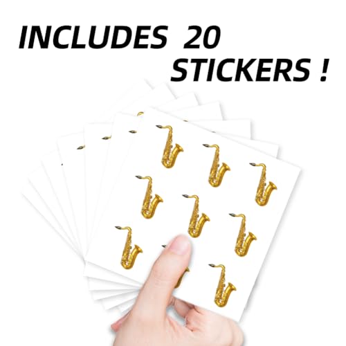 AHANDMAKER 180Pcs Saxophone Planner Stickers Self-Adhesive Decals Musical Instrument Stickers for Planner Calendar Scrapbook Crafting Arts Journaling Gift Bag Seal Theme Party Decor - style: Saxophone