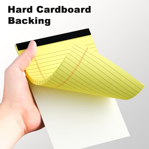 AILZFEI 6pcs Small Note Pad 5x8 College Ruled Legal Pads Paper Notepads 6 Pack Study Back Writing Pads 5 x 8 Legal Pads Perforated Narrow Ruled Pads of Paper Yellow - color: Yellow
