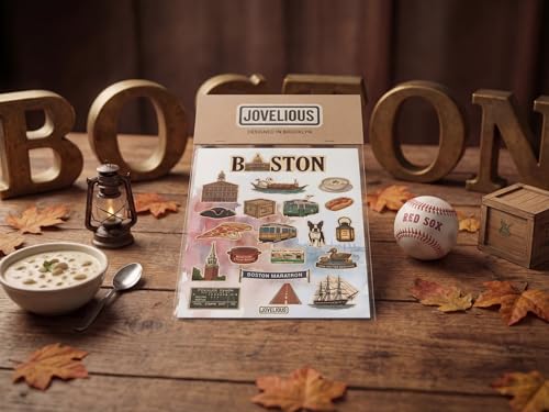 Boston Sticker Sheet, Boston Stickers for Laptop & Journal - style: Boston