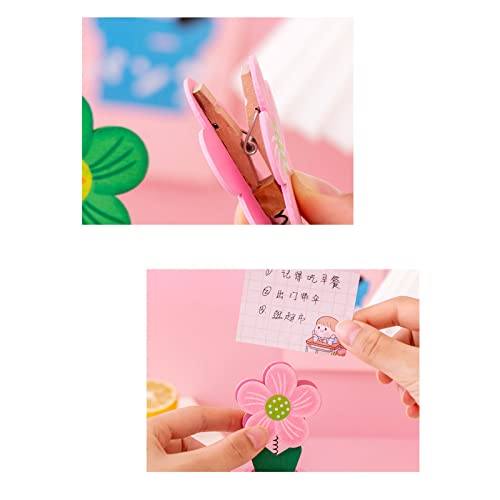 6Pcs Cute Flower Table Card Memo Holder Stand, Photo Display Clip Stand - color: Flora