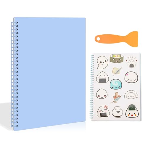 A4 Reusable Blank Sticker Collecting Book Sticker Album Storage (Blue） - color: blue