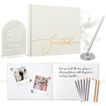 Affrolling Wedding Guest Book Set, Memory Photo Guest Book,Ivory - color: Ivory