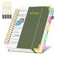 Hardcover Spiral Notebook Journal with Removable Dividers Tabs - color: Green, size: 6.2"x8.2"