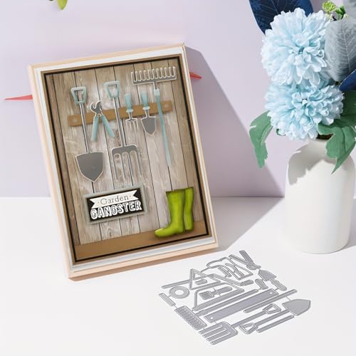 Lapoo Tool Metal Cutting Die for Scrapbooking - Durable, Cut Stencils for DIY Scrapbook Photo Album Decorative Paper Card, Card Making Supplies, Embossing (Agricultural Tools 4.7 x 4.6 in) - color: Agricultural Tools 4.7 x 4.6 in