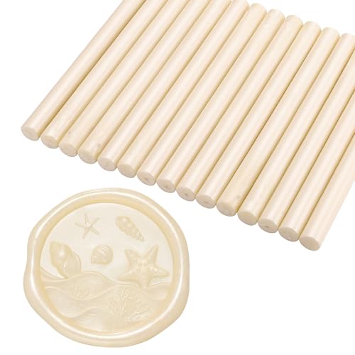 Yoption 15Pcs Ivory White Glue Gun Sealing Wax Sticks for Wax Seal Stamp - color: Ivory White