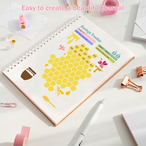 Journal Stencils, 14 Pcs 8 Inch for Planners Notebooks Habit Trackers