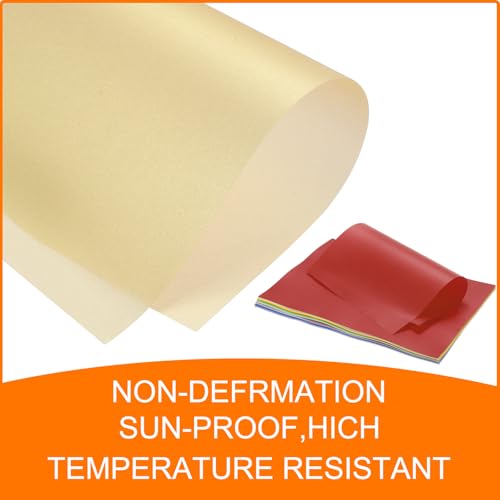 MECCANIXITY Colored Vellum Paper, 50 Sheet Orange Yellow Transparency 8.5 x 11 Printable Vellum Paper, Translucent Vellum Sheets for Printing Wedding Invitations Ink Jet Laser Printer - color: Orange Yellow