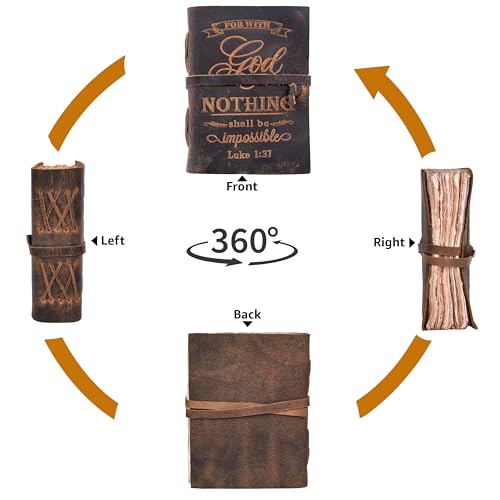 LEATHER VILLAGE Leather Prayer Journal, Distressed Brown 13x8. - color: Distressed Brown, size: 13 inches X 8 inches
