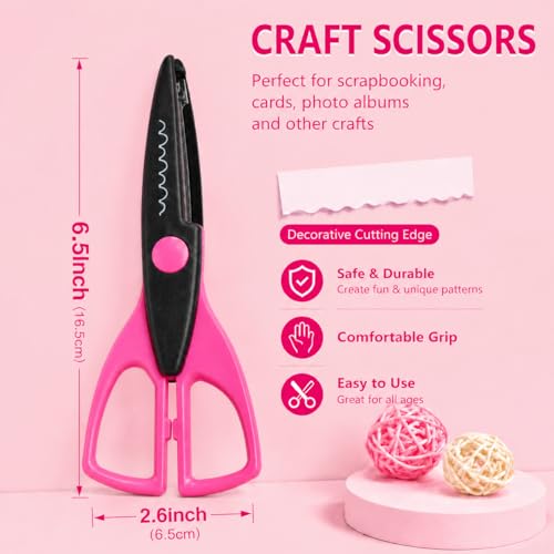 Decorative Edge Scissors Set, 6 Pack Craft Scissors for Kids Paper Crafts - size: 6 Pack