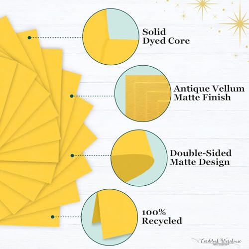 Cardstock Warehouse Pop-Tone Lemon Drop Yellow Cardstock Paper – 25 Sheets, 12 x 12" - 100 lb / 270 GSM Premium Yellow Card Stock for Die-cutting, Crafts, Scrapbooking, Card Making and DIY Projects - color: Lemon Drop Yellow