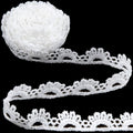 4 Yards White Lace Trim, Scalloped Edge Crocheted Lace Ribbons - color: White (4 yards x 0.63" W)