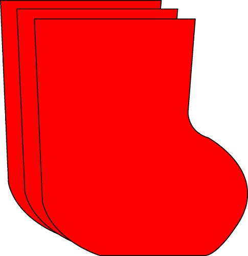 SHAPES ETC. 5.5" x 5.5" Stocking Creative Cut-Outs, Red, 31-Count - color: Red Stocking