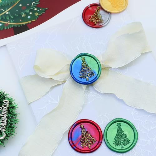 SWANGSA Christmas Tree Wax Seal Stamp Kit with Sealing Wax Beads | For Wedding Invitations, Gift Wrap, Envelope Seals, Christmas Card - style: Christmas Tree